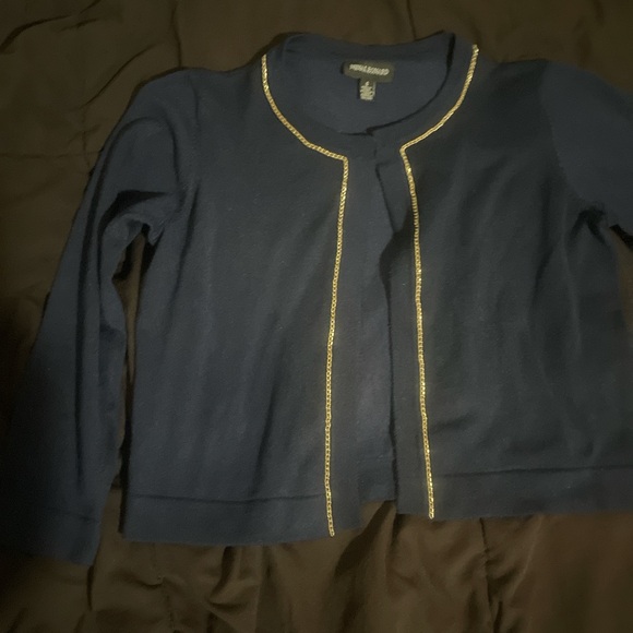 Navy and gold cardigan - Picture 3 of 3